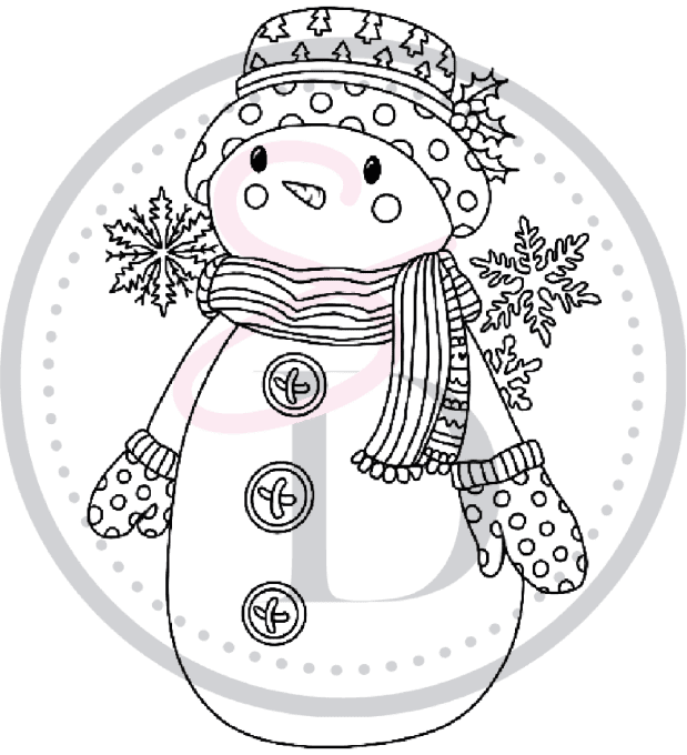 Tampon caoutchouc - BONHOMME DE NEIGE - La magie de l'hiver