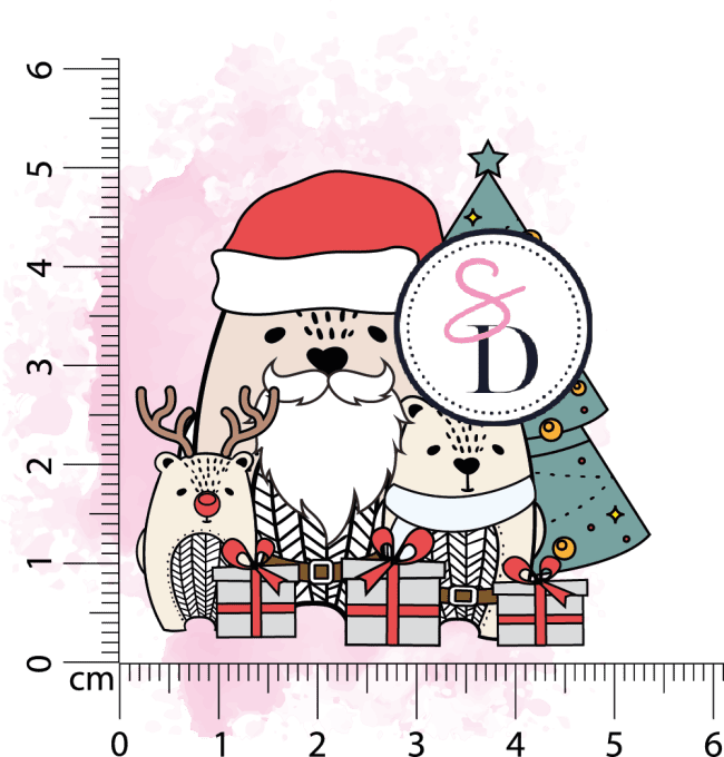 Tampon Famille Ours Noël