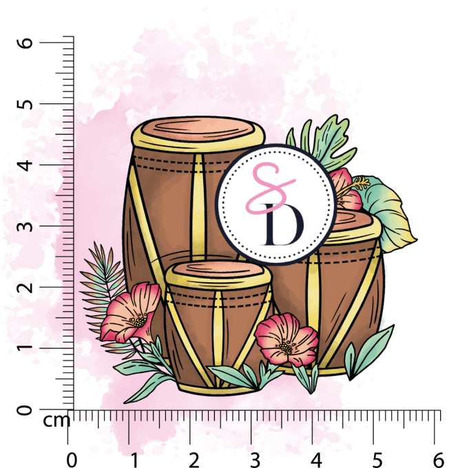Tampon caoutchouc Tambours en fleurs - Symphonie florale