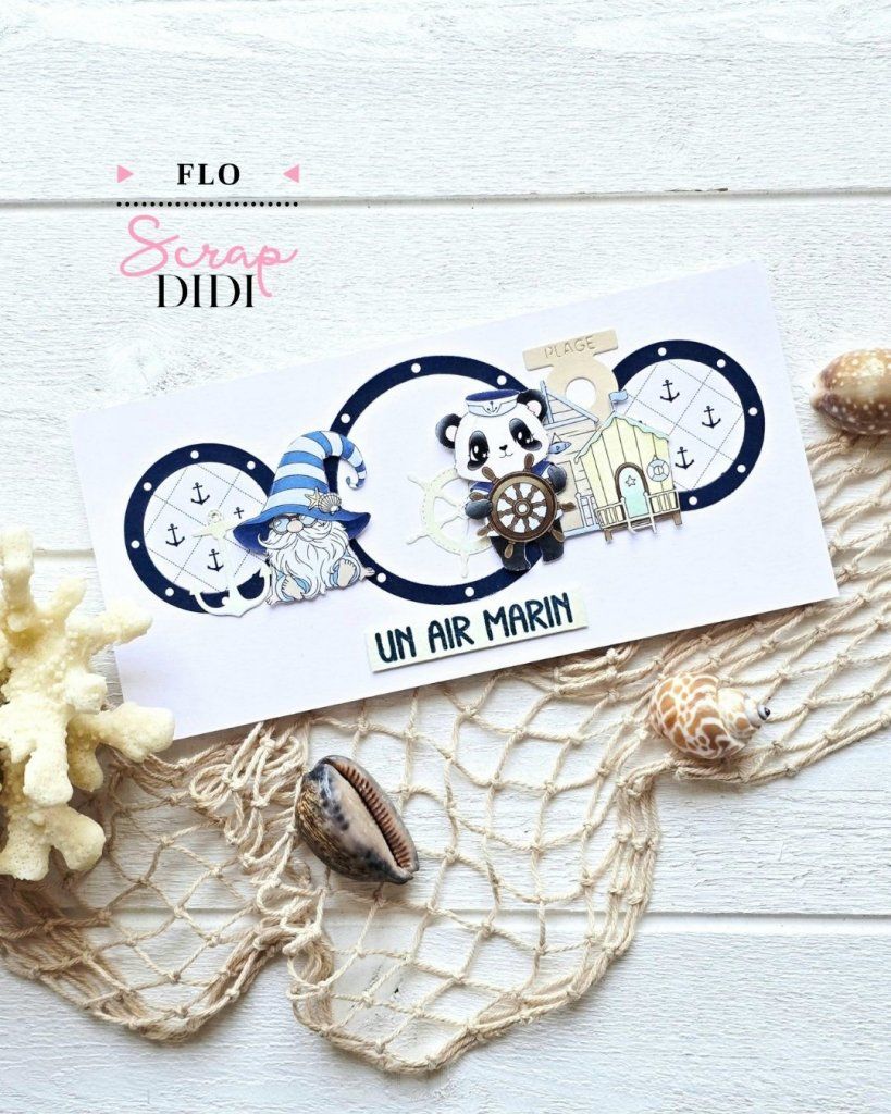 Carte scrapbooking - Escapade marine