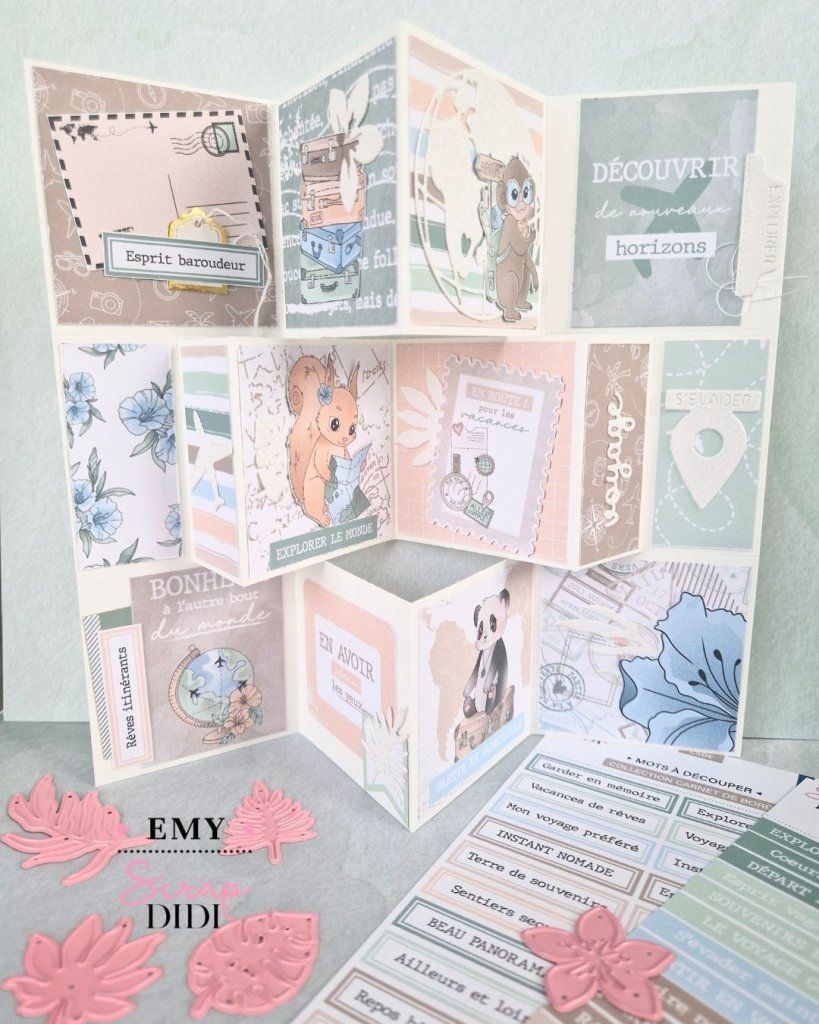Carte à carrés ludique en scrapbooking