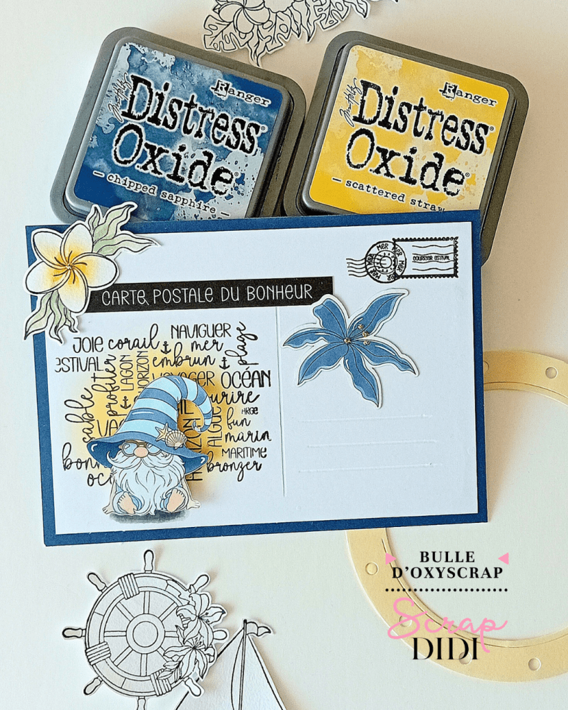 Carte postale du bonheur - Carte scrapbooking
