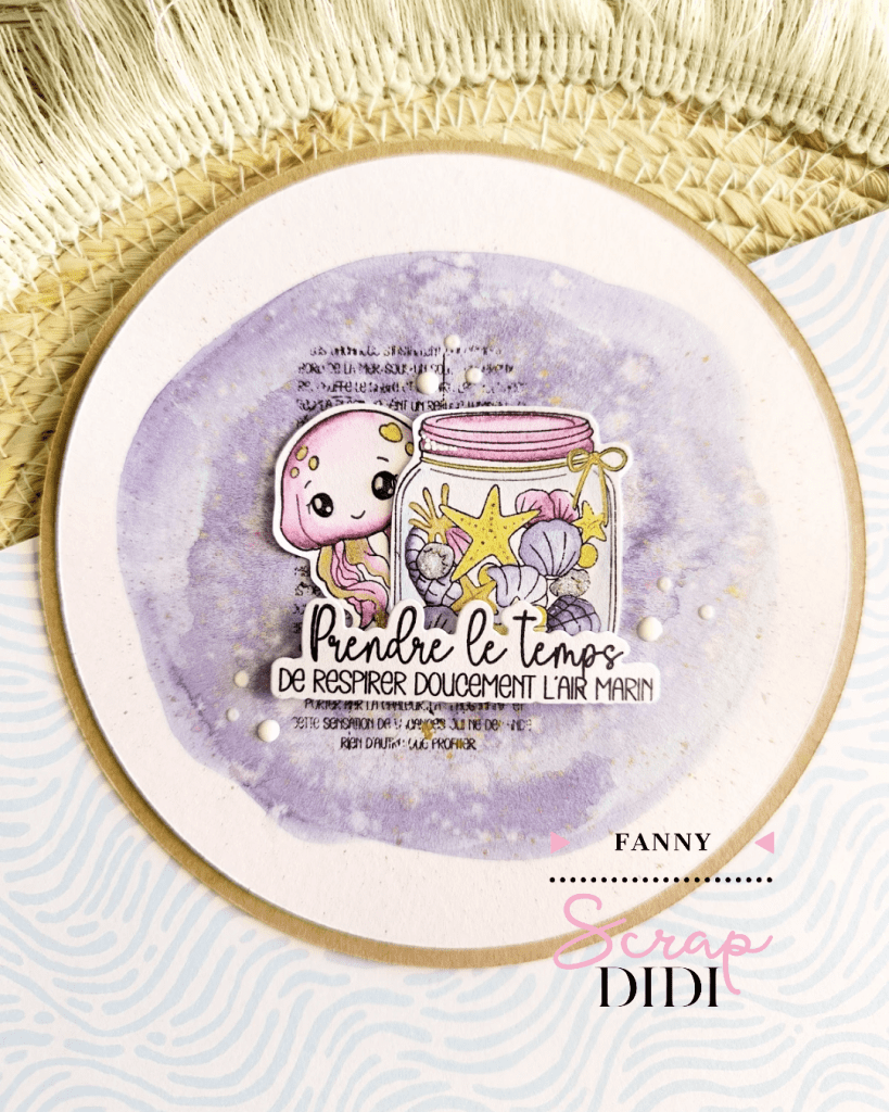 Carte ronde artistique – Aquarelle et Inktense