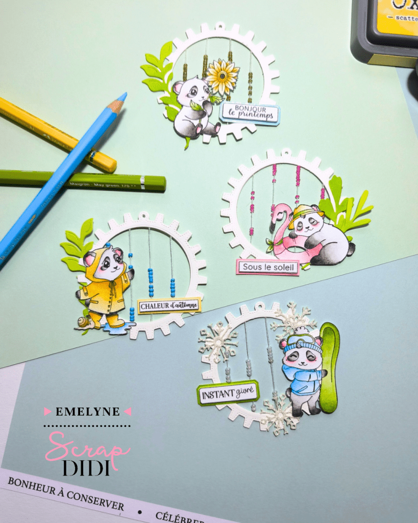  Création Scrapbooking - Rouage Panda des Saisons