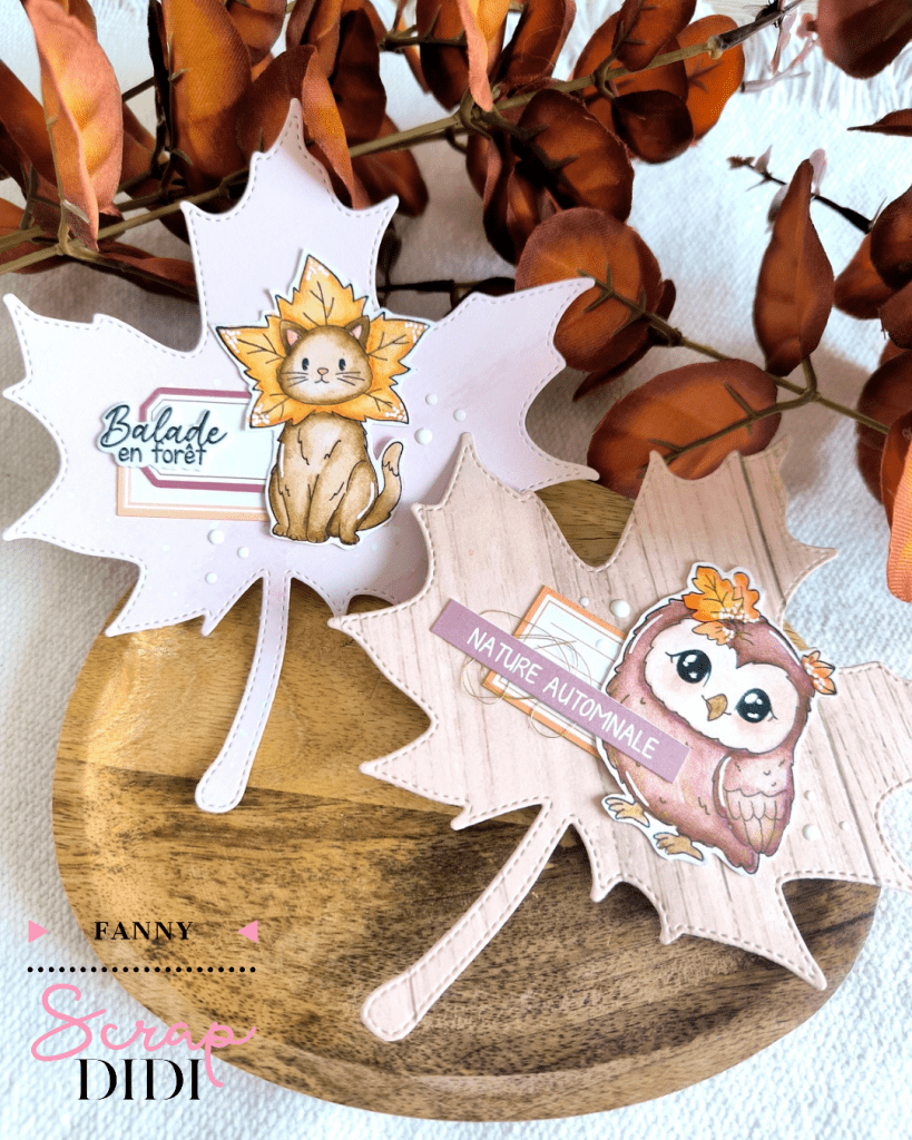 Duo de cartes - Feuille d’érable | Scrapbooking automne