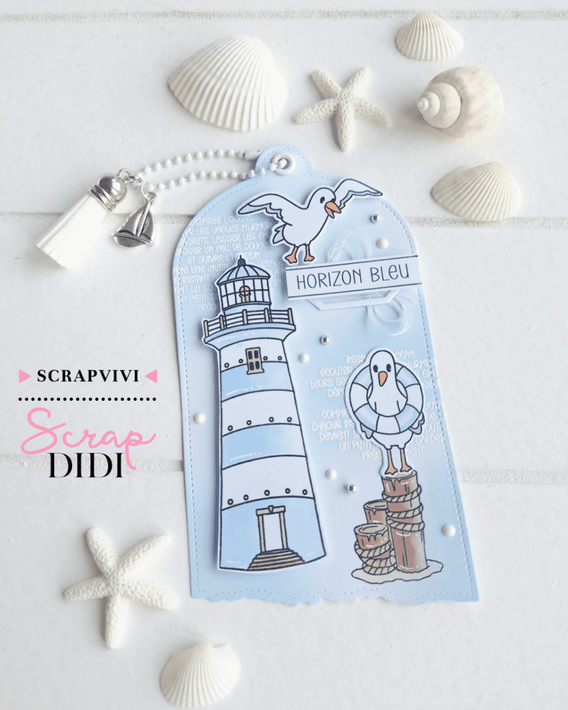 Étiquette Horizon Bleu - Scrapbooking