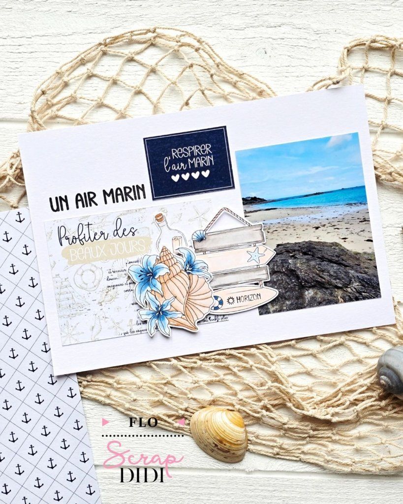 Mini page Dinard 15 x 21 cm – Scrapbooking bord de mer