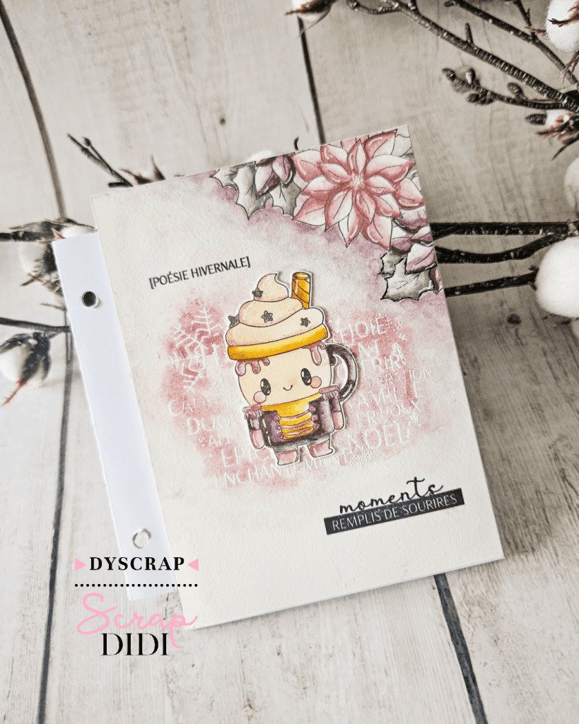 Journal de décembre : une carte aux poinsettias