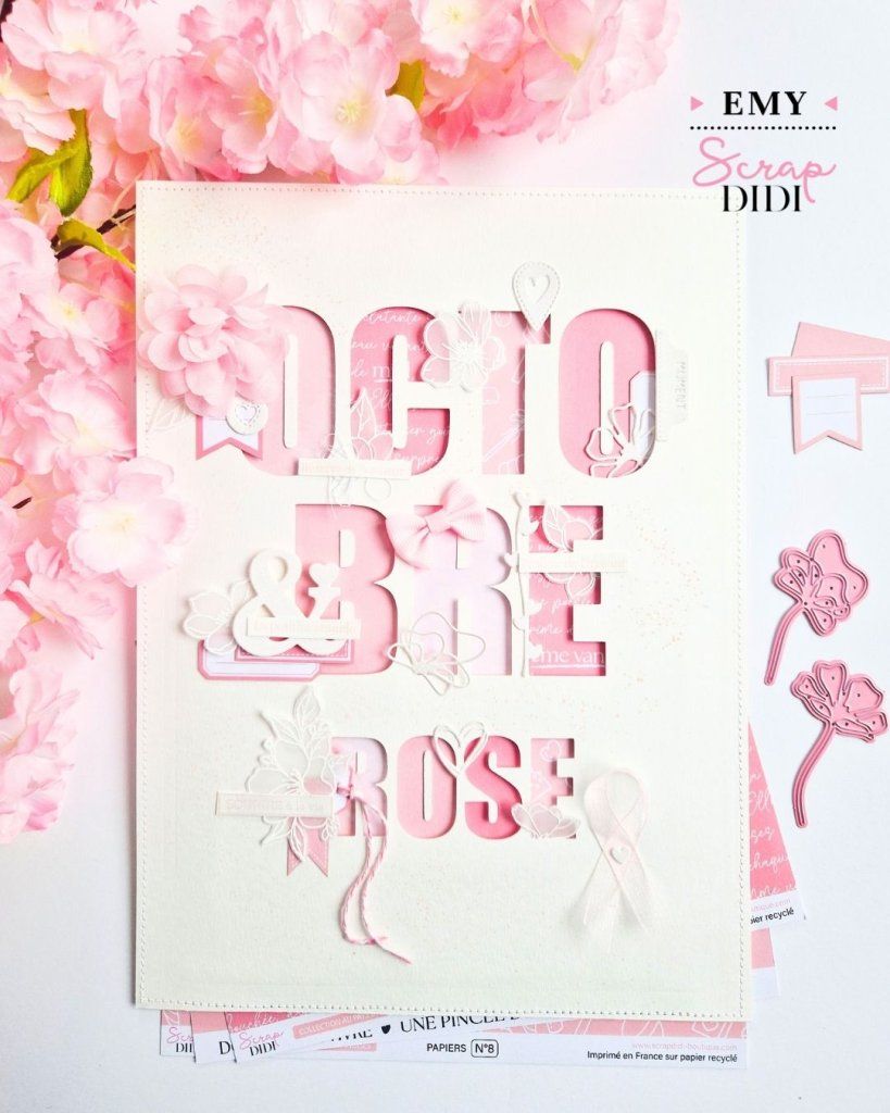 Page de scrapbooking pour Octobre Rose