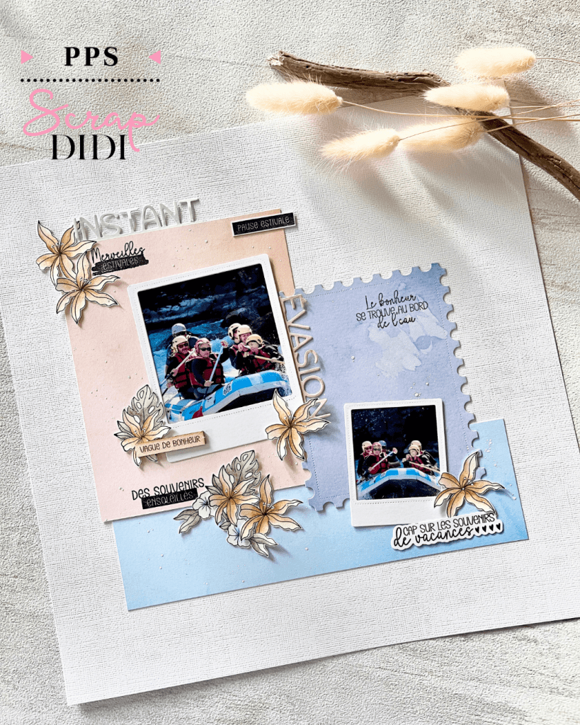 Page scrapbooking Rafting | Souvenirs de vacances