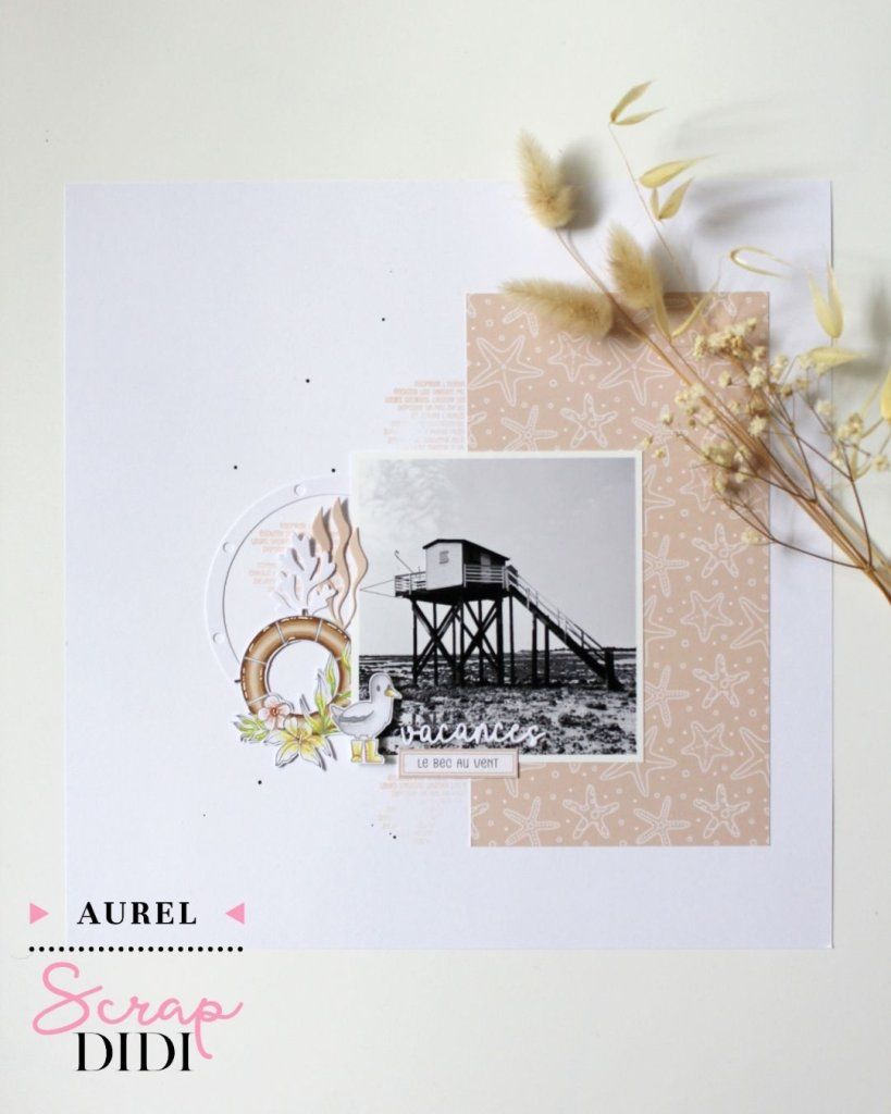 Page - Vacances le bec au vent | Scrapbooking