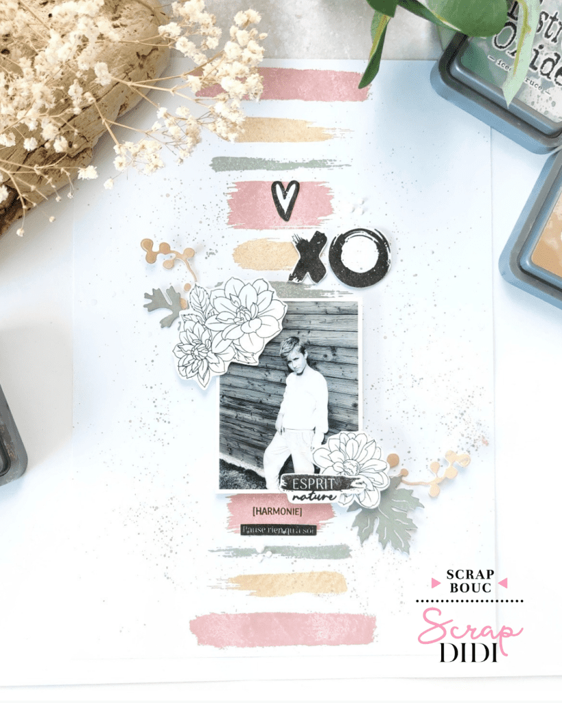 Page de scrapbooking – Tâches & Couleurs naturelles