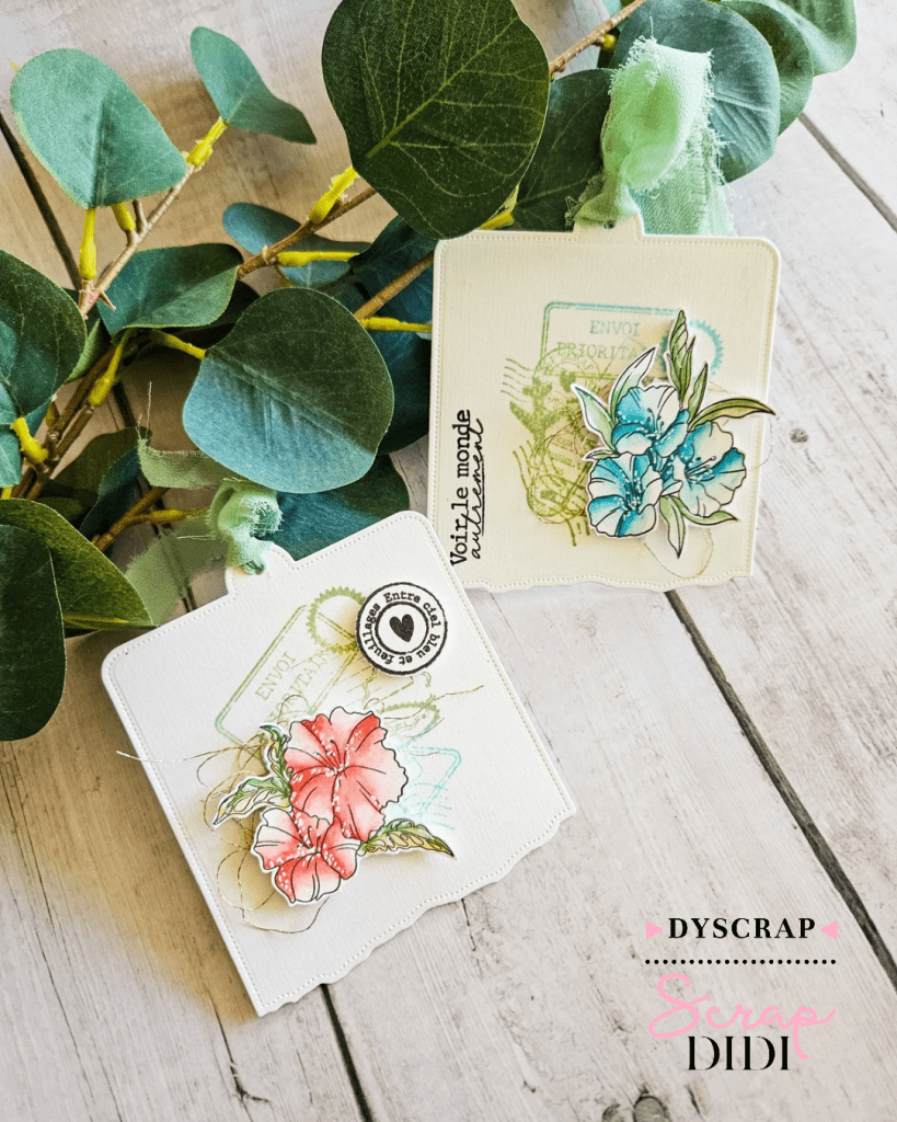 Duo d’étiquettes fleuries : textures, couleurs et finesse