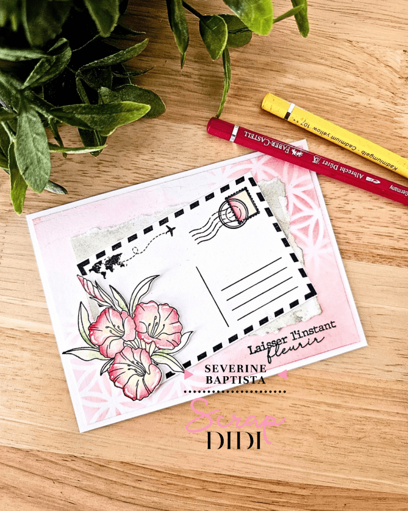 Carte fleurie en scrapbooking
