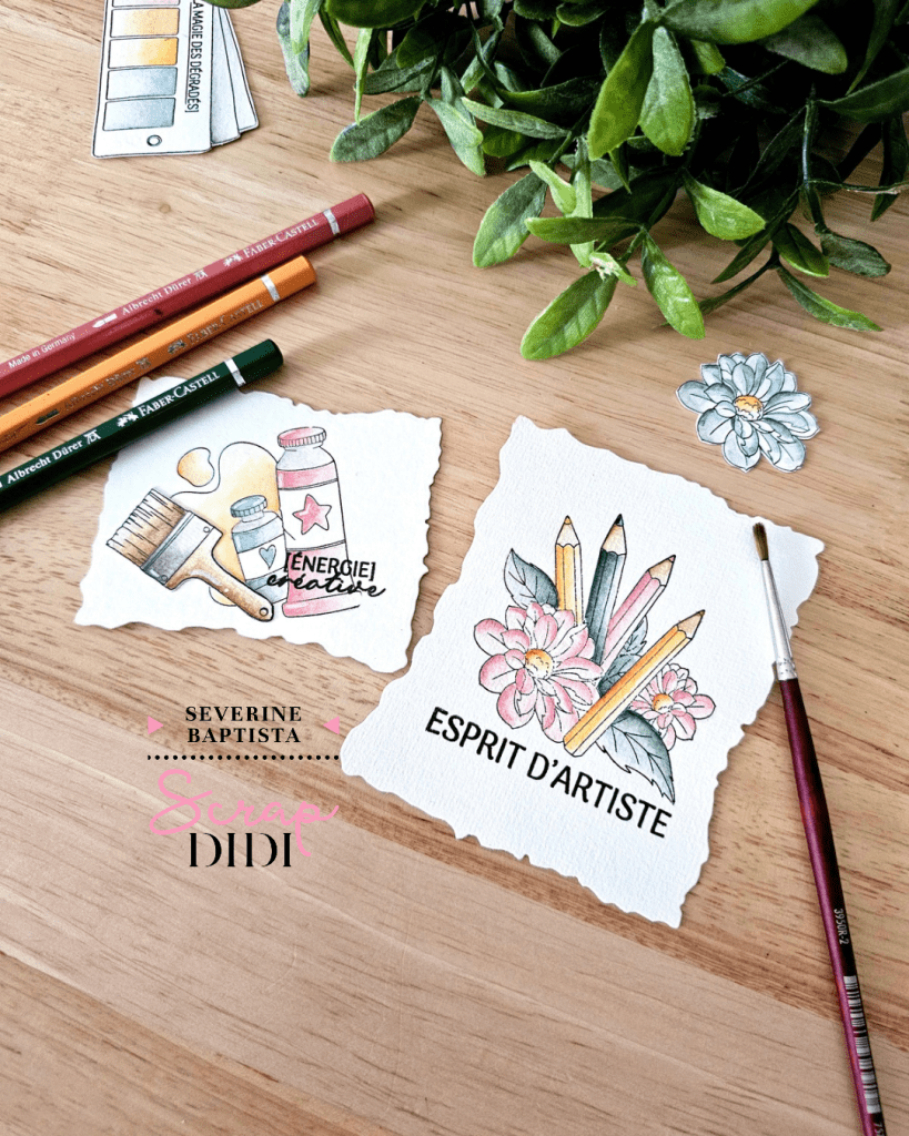 Cartes d’artiste : créations scrapbooking avec effet déchiré “waouah”