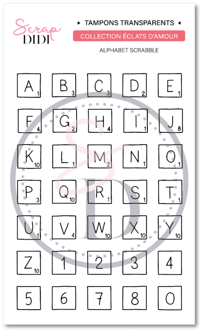 Planche de clears A6 - Alpahbet Scrabble - Éclats d'amour