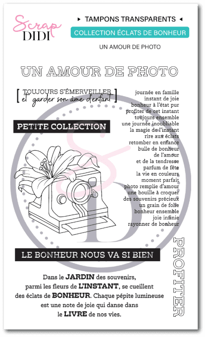Planche de transparents A6 - UN AMOUR DE PHOTO - Éclats de bonheur