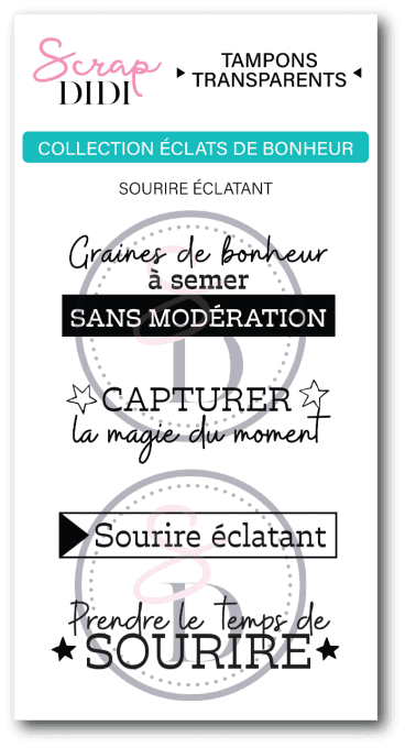 Planche de transparents A8 - SOURIRE ECLATANT - Éclats de bonheur