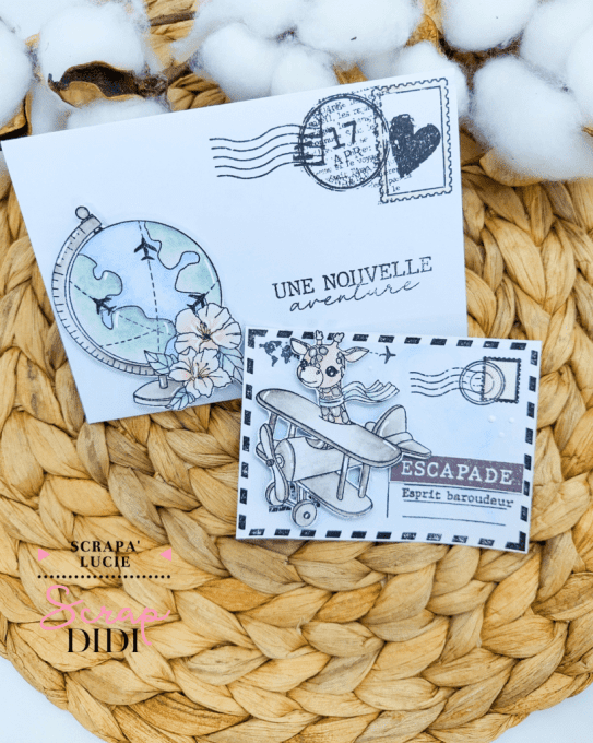 Tampon caoutchouc - FOND GRUNGE AIR MAIL - Carnet de Bord