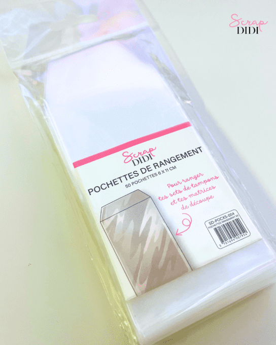 Pochettes XS  transparentes pour classeur de rangement - 11 x 6 cm - Scrap Didi