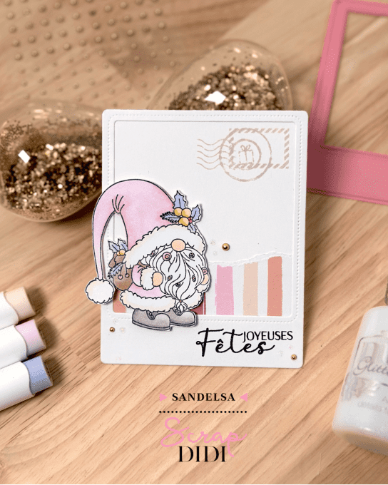 Tampon caoutchouc – Gnome gourmand de Noël – Douceurs d’hiver 