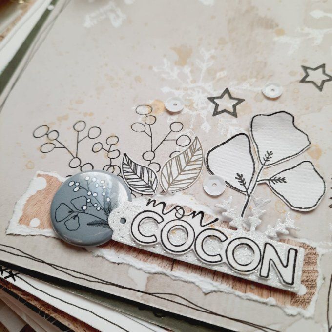 Kit Mini-album Tags "Mon cocon"