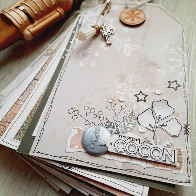 Kit Mini-album Tags "Mon cocon"