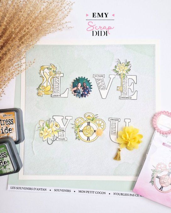 Kit papiers unis & aquarelle - Le sablier du temps