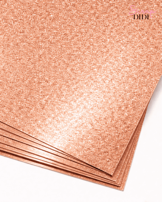 Papier cuivré pailleté A4 – Lot de 5 feuilles