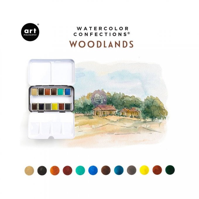 Palette Aquarelle Watercolor Confections Woodlands - Prima Art Philosophy