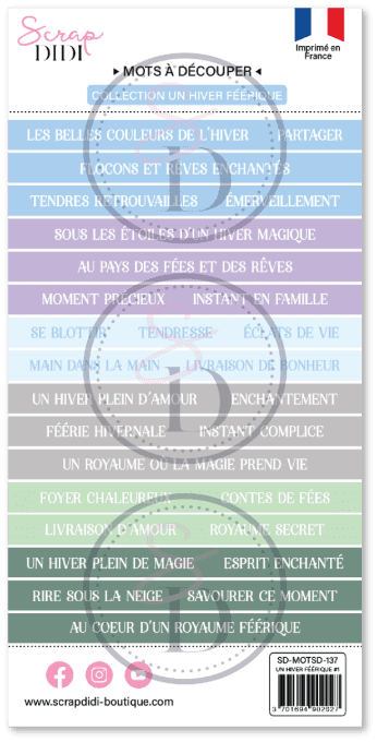 Bande de mots à découper - Hiver Féérique #1 