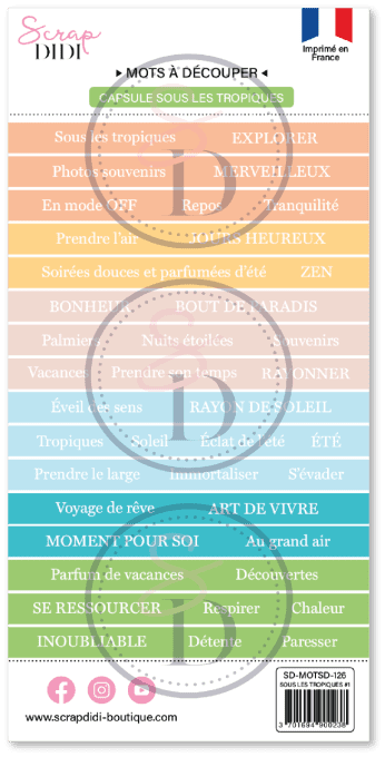 Bande de mots à découper SOUS LES TROPIQUES #1