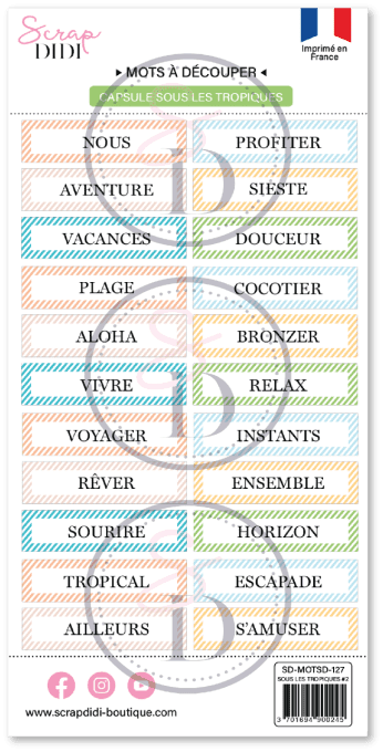 Bande de mots à découper SOUS LES TROPIQUES #2
