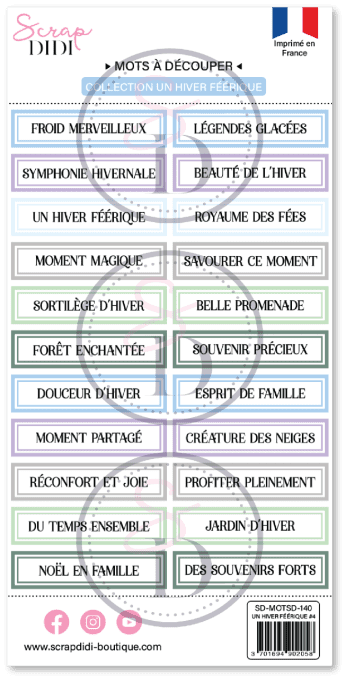 Bande de mots à découper - Hiver Féérique #4 