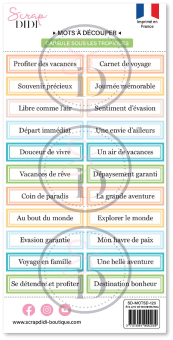 Bande de mots à découper SOUS LES TROPIQUES #4