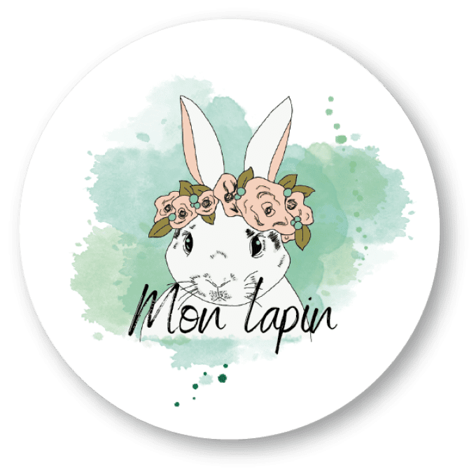 Badge 38mm ATELIER ARTISTE Mon lapin