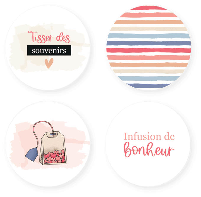 Badges 25mm Tisser des souvenirs - Éclats d'amour