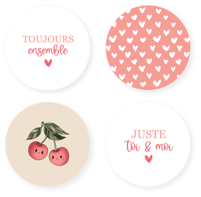 Badges 25mm Toujours ensemble - Éclats d'amour