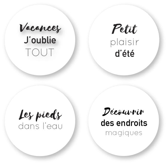 Badges 25mm DOUCEUR ESTIVALE Les pieds dans l'eau
