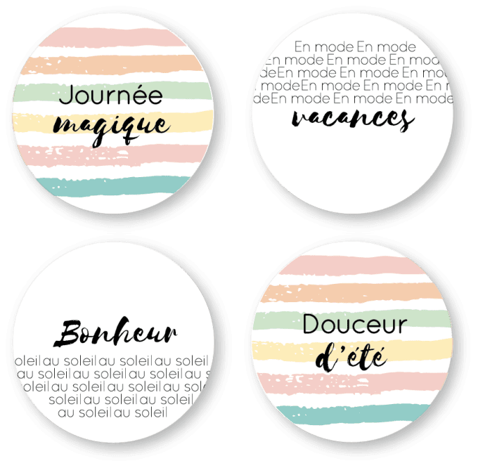Badges 25mm DOUCEUR ESTIVALE Journée magique
