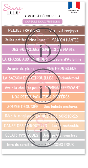 Bande de mots à découper #1 - Doux frissons