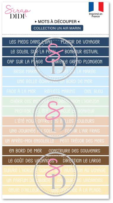 Bande de mots #1 Un Air Marin Scrap Didi pour scrapbooking sur le thème de la mer, des vacances et d