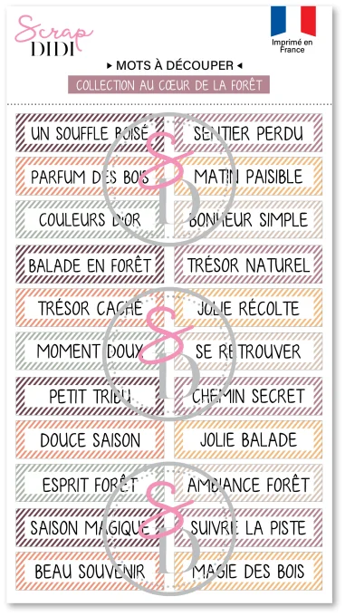 Bande de mots à découper #2 – Au cœur de la forêt