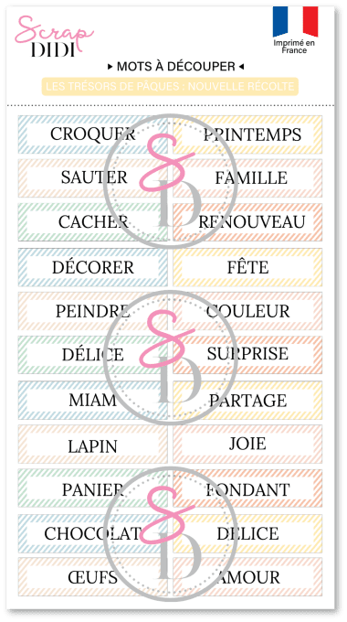 Bande de mots à découper #2 - Les trésors de Pâques | Nouvelle récolte