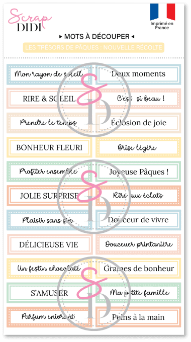 Bande de mots à découper #4 - Les trésors de Pâques | Nouvelle récolte