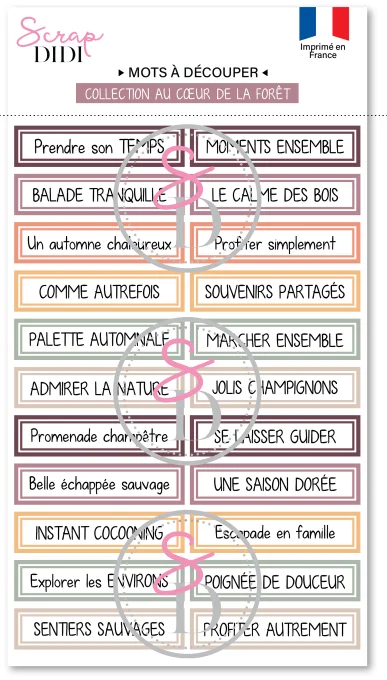 Bande de mots à découper #3 – Au cœur de la forêt