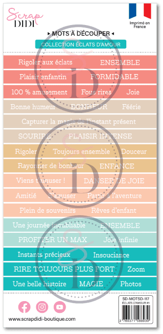 Bande de mots à découper ECLATS DE BONHEUR #1
