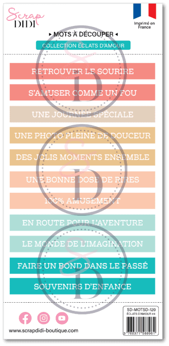 Bande de mots à découper ECLATS DE BONHEUR #4