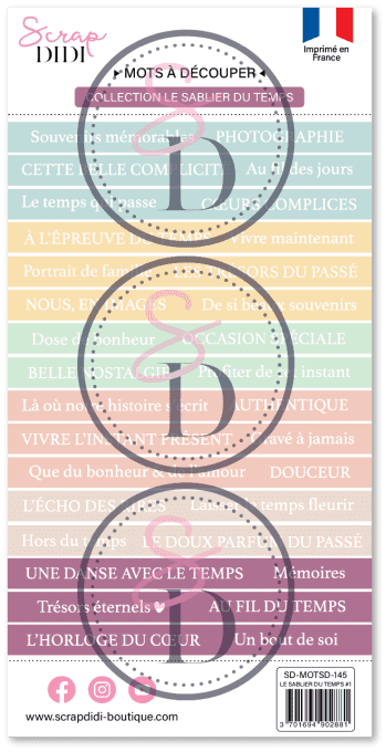 Bande de mots à découper #1 - Le sablier du temps