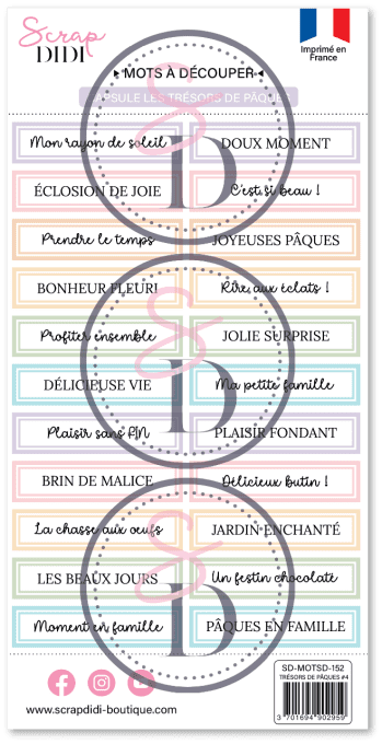 Bande de mots à découper #4 - Les trésors de Pâques